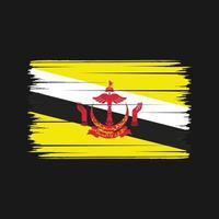 brunei flagga penseldrag. National flagga vektor