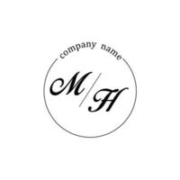 anfänglicher mh-logo-monogrammbuchstabe minimalistisch vektor