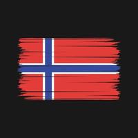 Pinselstriche der norwegischen Flagge. Nationalflagge vektor