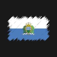 san marino flagga borste. National flagga vektor