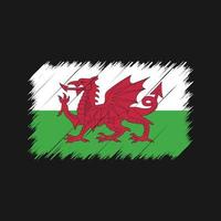 Pinselstriche der Wales-Flagge. Nationalflagge vektor