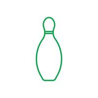 eps10 grön vektor bowling pin linje ikon isolerad på vit bakgrund. bowlingkägla symbol i en enkel platt trendig modern stil för din webbdesign, logotyp, piktogram och mobilapplikation