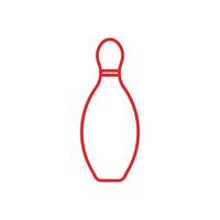 eps10 rotes Vektor-Bowling-Pin-Liniensymbol isoliert auf weißem Hintergrund. Bowling-Kegel-Symbol in einem einfachen, flachen, trendigen, modernen Stil für Ihr Website-Design, Logo, Piktogramm und mobile Anwendung vektor