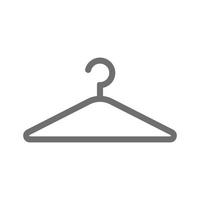 eps10 grauer Vektor Kleiderbügel Strichzeichnungen isoliert auf weißem Hintergrund. Kleiderbügel-Symbol in einem einfachen, flachen, trendigen, modernen Stil für Ihr Website-Design, Logo, Piktogramm, ui und mobile Anwendung