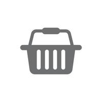 eps10 grauer Vektor-Einkaufskorb solides Symbol isoliert auf weißem Hintergrund. Online-Shop-Symbol in einem einfachen, flachen, trendigen, modernen Stil für Ihr Website-Design, Logo, Piktogramm und mobile Anwendung vektor