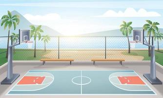 Cartoon-Basketballplatz vektor