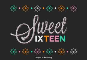 Gratis Sweet Sixteen Lettering Vector