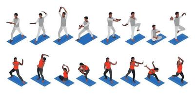 tai chi und qigong tagesset vektor