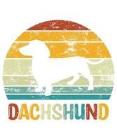 Sonnenuntergang-Silhouettegeschenkhundeliebhaber-Hundeinhaber-wesentlicher T - Shirt der lustigen Dackel Vintager retro vektor