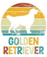 rolig golden retriever vintage retro solnedgång silhuett gåvor hund älskare hundägare viktig t-shirt vektor