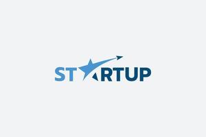 Startup-Logo mit einem Stern und einer Rakete als Buchstabe a vektor