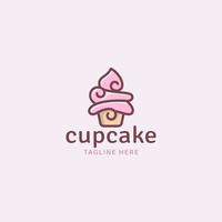 einfache Cupcake-Logo-Vektorgrafik für jedes Unternehmen, insbesondere für Bäckereien, Konditoreien, Lebensmittel und Getränke, Cafés usw.