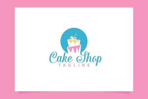 Konditorei-Logo mit schönen Kuchenbildern für alle Geschäfte, insbesondere für Bäckereien, Konditoreien, Kuchenkunst, Kuchenschule, Café usw. vektor