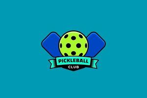 Pickleball-Club-Logo mit Kombination aus Ball und Paddeln vektor