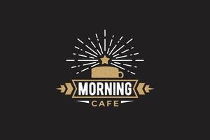 Morgencafé-Logo mit einer Tasse Kaffee und einem aufgehenden Stern für jedes Geschäft, insbesondere für Cafés, Cafés, Restaurants usw. vektor