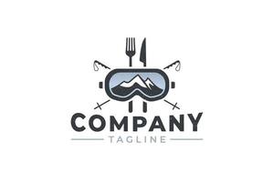 Skirestaurant-Logo-Vektorgrafik für jedes Unternehmen, insbesondere für Lebensmittel und Getränke, Restaurants, Cafés usw. vektor