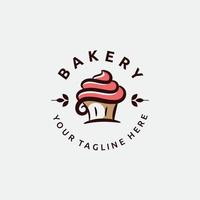 einfache Cupcake-Logo-Vektorgrafik für jedes Unternehmen, insbesondere für Bäckereien, Konditoreien, Lebensmittel und Getränke, Cafés usw. vektor