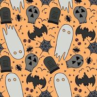 sömlösa halloween mönster. doodle halloween bakgrund vektor