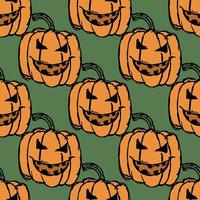 seamles halloween pumpa mönster. halloween bakgrund med skrämmande pumpa vektor