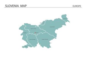 slowenien-kartenvektor auf weißem hintergrund. Karte hat alle Provinzen und markiert die Hauptstadt von Slowenien. vektor