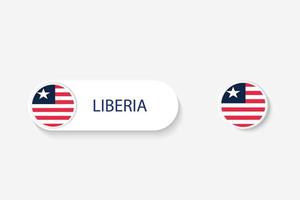 Liberia-Knopfflagge in der Abbildung des Ovals, das mit Wort von Liberia geformt wird. und Knopfflagge Liberia. vektor