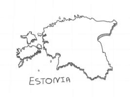 handritad över Estland 3D-karta på vit bakgrund. vektor