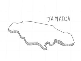 handritad av jamaica 3d karta på vit bakgrund. vektor