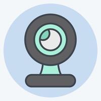 Symbol-Webcam. geeignet für Symbol für Computerkomponenten. Farbe Mate-Stil. einfaches Design editierbar. Design-Vorlagenvektor. einfache Abbildung vektor