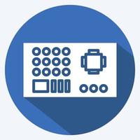 Symbol-Motherboard. geeignet für Symbol für Computerkomponenten. langer Schattenstil. einfaches Design editierbar. Design-Vorlagenvektor. einfache Abbildung vektor