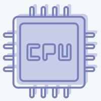 Symbol-CPU. geeignet für Symbol für Computerkomponenten. zweifarbiger Stil. einfaches Design editierbar. Design-Vorlagenvektor. einfache Abbildung vektor