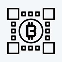 Symbol-Bitcoin-Technologie. geeignet für Bildungssymbol. Linienstil. einfaches Design editierbar. Design-Vorlagenvektor. einfache Abbildung vektor