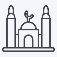 Symbol Moschee. geeignet für Bildungssymbol. Linienstil. einfaches Design editierbar. Design-Vorlagenvektor. einfache Abbildung vektor