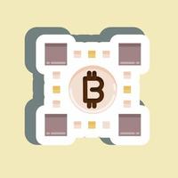 klistermärke bitcoins teknologi. lämplig för utbildning symbol. enkel design redigerbar. designmall vektor. enkel illustration vektor