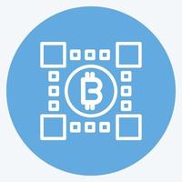 Symbol-Bitcoin-Technologie. geeignet für Bildungssymbol. blaue augen stil. einfaches Design editierbar. Design-Vorlagenvektor. einfache Abbildung vektor