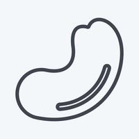 ikonen cashewnötter. lämplig för nötter symbol. linjestil. enkel design redigerbar. designmall vektor. enkel illustration vektor