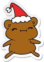 weihnachtsaufkleberkarikatur des kawaii bären vektor