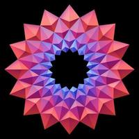 rot blau origami blumenmuster mandala 3d geometrische form vektor
