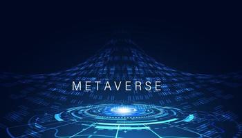 abstrakte Metaverse visuelle Realität blauer Hintergrund Blockchain-Technologie Schnittstelle Meta-Umgebung vektor