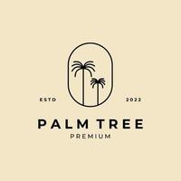 minimalistisches Palmen-Abzeichen-Logo-Vektorsymbol-Illustrationsdesign vektor