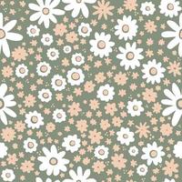 kleine weiße und rosafarbene Blumen auf nahtlosem Muster des Hintergrundvektors. Vintage Blumenhintergrund. Nahtloses Vektormuster für Design- und Modedrucke. Ditsy-Stil. vektor