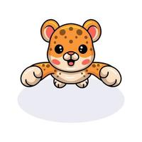 niedliches babyleopardenkarikaturspringen vektor