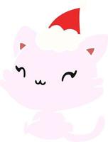 weihnachtskarikatur der kawaii katze vektor