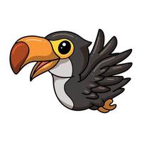 niedliches kleines toucan vogelkarikaturfliegen vektor