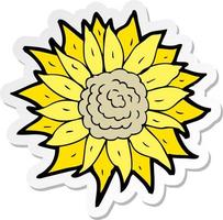 Aufkleber einer Cartoon-Sonnenblume vektor