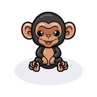 niedliches baby-schimpansen-karikatursitzen vektor