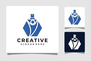 glada människor parfym logotyp mall design inspiration vektor