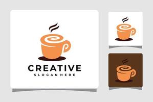 varmt kaffe logotyp mall design inspiration vektor