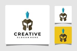 Design-Inspiration für spartanische Helm-Logo-Vorlagen vektor