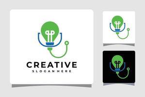 glödlampa läkare idé logotyp logotyp mall design inspiration vektor