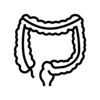Dickdarm menschliches Organ Symbol Leitung Vektor Illustration